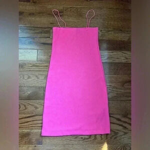 NWT!! ZARA Pink Ribbed Cami Dress Sz L